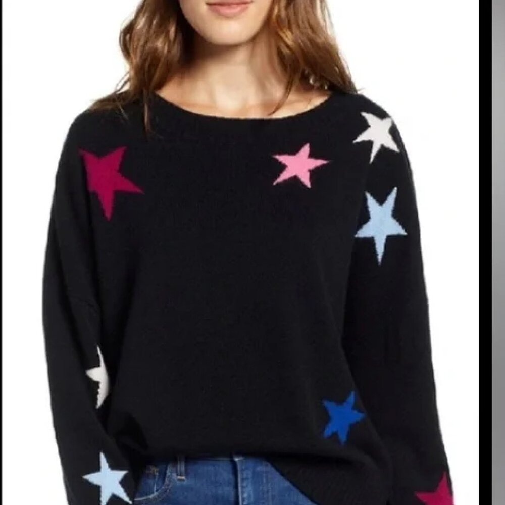 Rails pesly star cashmere and  wool knit sweater